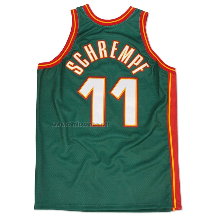 Camiseta Seattle SuperSonics Detlef Schrempf #11 Historic Retro Verde